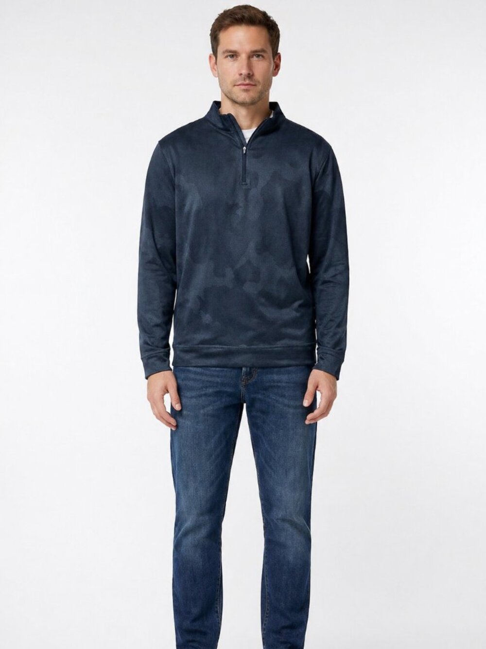 Kirkland Signature Men’s Performance 1/4 Zip Pullover XXL Blue Camo NWT